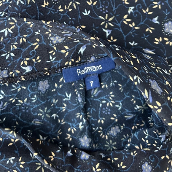 VINTAGE NAVY FLORAL SKIRT WITH BUILT-IN SHORTS - Picture 6 of 6